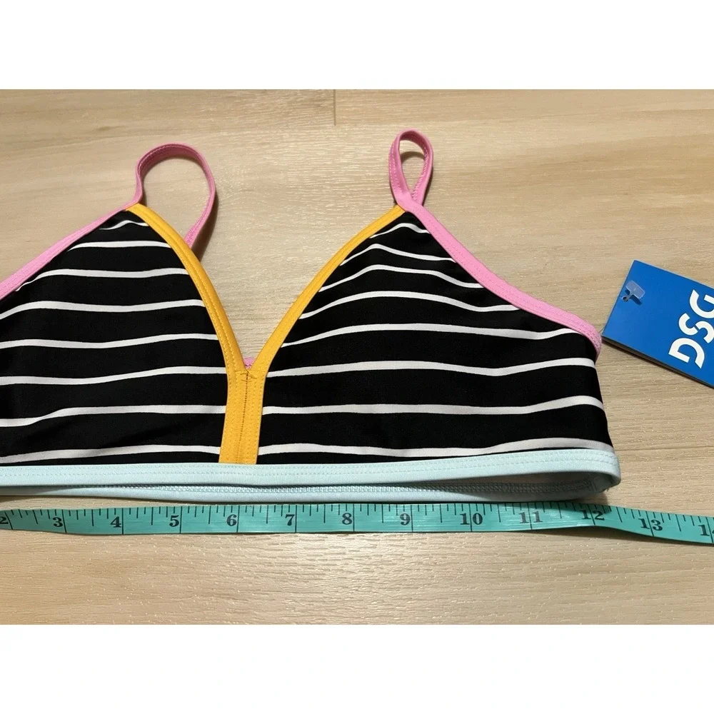 Girls DSG Swim Top Multicolor Large Sanibel Stripe Bound Bikini‎